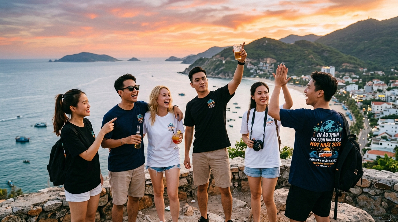 In Áo Thun Du Lịch Nhóm Bạn Hot Nhất 2026 – Concept Ngầu & Chill