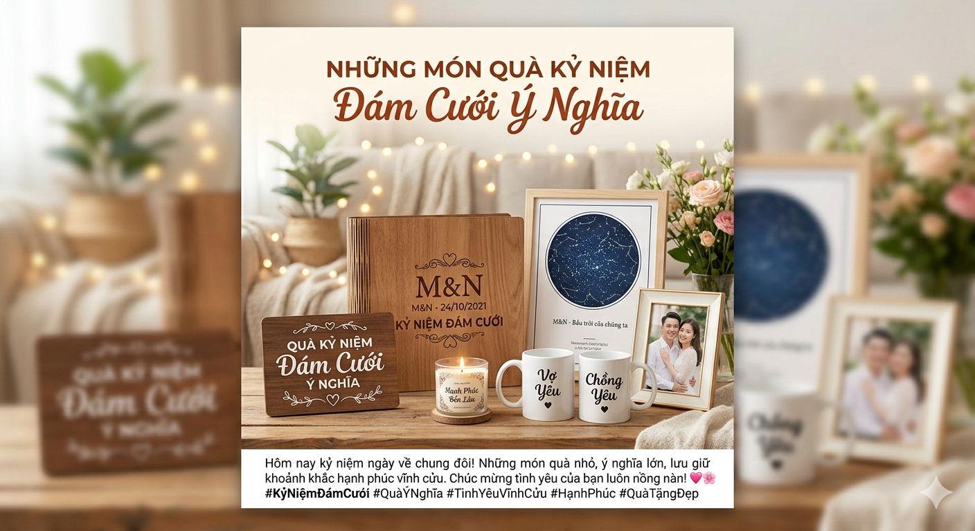 Quà Kỷ Niệm Đám Cưới In Ảnh Custom | Áo Đôi, Cốc, Hoodie Giá Rẻ 2026